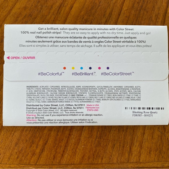 💅 3/$20 Color Street Press-On Nail Strips NWT “Blushing Rose Quartz” - Picture 2 of 2